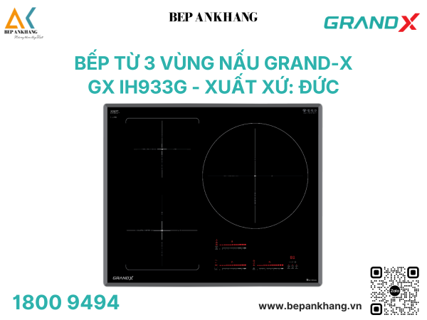 Bếp từ 3 vùng nấu Grand X GX IH933G - Made In Germany